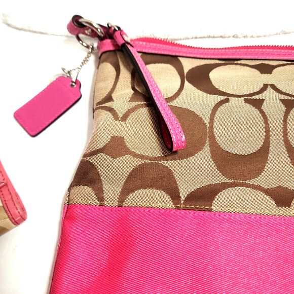 Coach G0973-F13674 Signature Logo Print Pink Satchel Top Handle Bag & Wallet - Picture 6 of 16